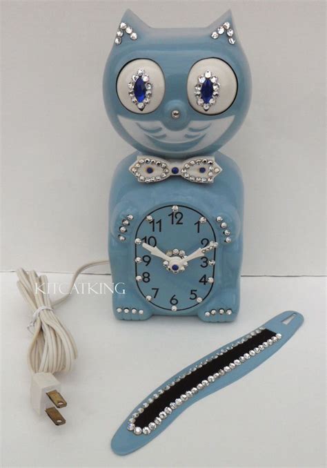 Kit Cat Clock Kat Klock 1960s Electric Felix Wedgwood Blue Moving
