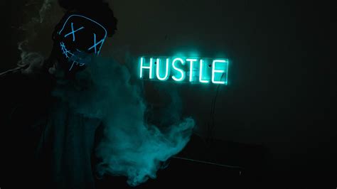 1920x1080 Mask Guy Hustle Neon Concept 5k Laptop Full Hd 1080p Hd 4k