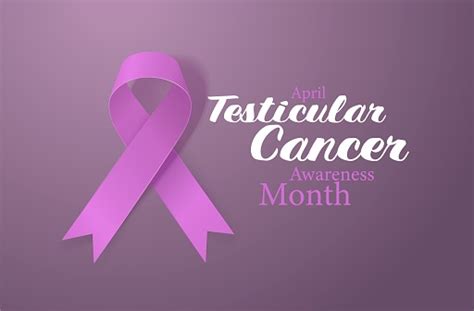 Testicular Cancer Awareness Calligraphy Poster Design Realistic Orchid Ribbon April Is Cancer