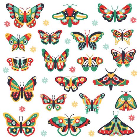 Hand Drawn Butterflies Doodle Colorful Flying Butterfly Cute Drawing