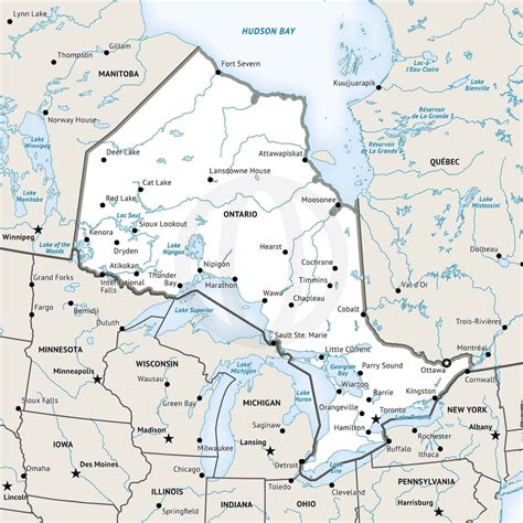 Ontario Canada Political Wall Map Mapscomcom Images