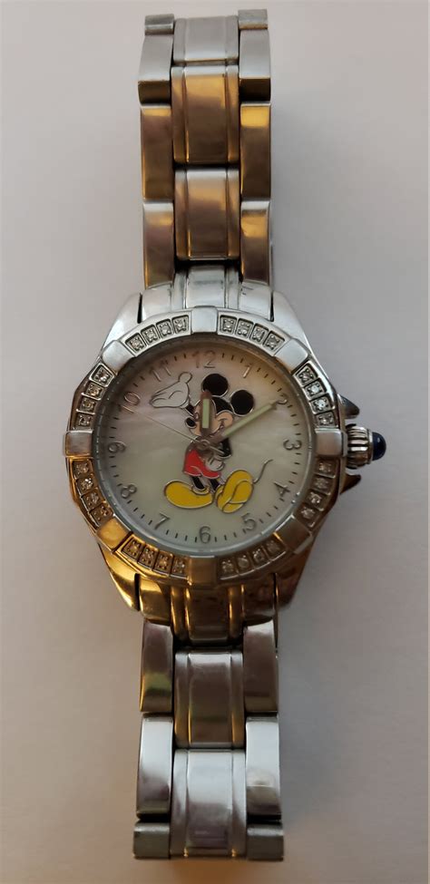 Disney Mickey Mouse Diamond Watch Affinity Acier Inoxydable Etsy
