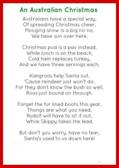 An Aussie Christmas Poem Australian Christmas Australian