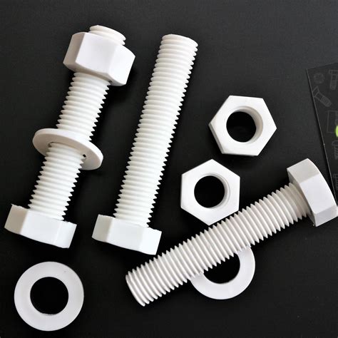 5x White Pp Screws Plastic Nuts And Bolts Washers M20 X 100mm Anti