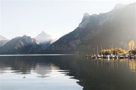 Traunsee Lake In Alps Mountains Austria Stock Image Image Of