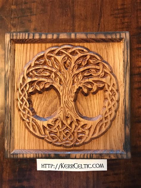 Celtic Tree Of Life Carved Into Red Oak Yggdrasil As Above Etsy