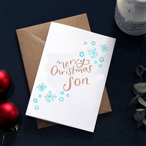 Let the good times roll and roll and roll this holiday season! 'merry Christmas Son' Foil Christmas Card By Hunter Paper ...