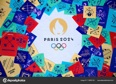 Parigi Francia Marzo Logo Ufficiale Delle Olimpiadi Estive Parigi