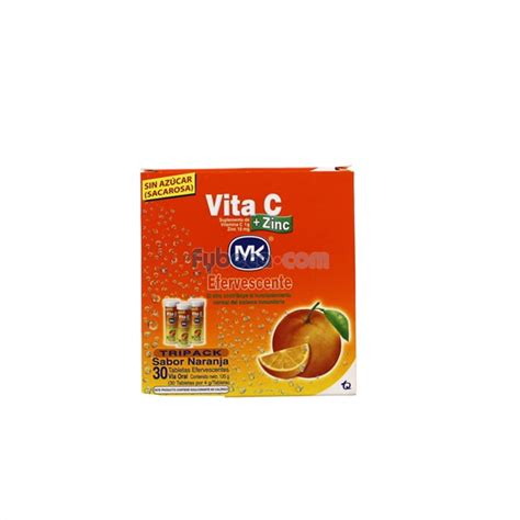 Vitamina C Y Zinc Sabor Naranja Tabletas Efervescentes Caja Fybeca