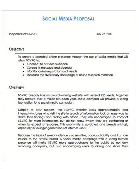 19 Social Media Proposal Templates Free Word Pdf Format Download