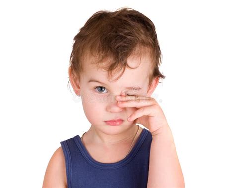 A Tired Little Boy Rubbing Eyes Stock Photo Image Of Drowsy