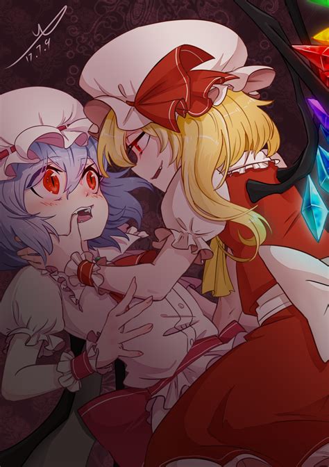 Remilia Scarlet And Flandre Scarlet Touhou Drawn By Mizuki