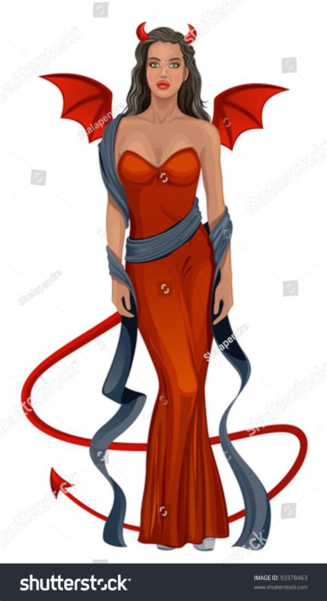 Devil Woman Stock Vector Illustration 93378463 Shutterstock
