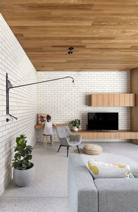 White Brick Wall Interior Design Ideas Brick Modern Dining Area Living