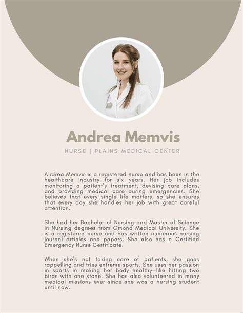 Professional Bio Template For Nurse In Word Download