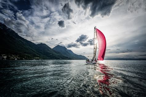 Wave Sail Scarlet Boat Sailing Wallpapers Hd Desktop