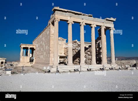 The Erechtheion Ancient Greek Temple On The North Side Of The Acropolis