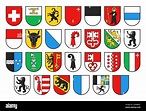 Wappen der Schweiz und Schweizer Kantone, Vektorheraldik. Wappen mit ...