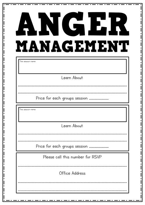 anger management worksheet for teens