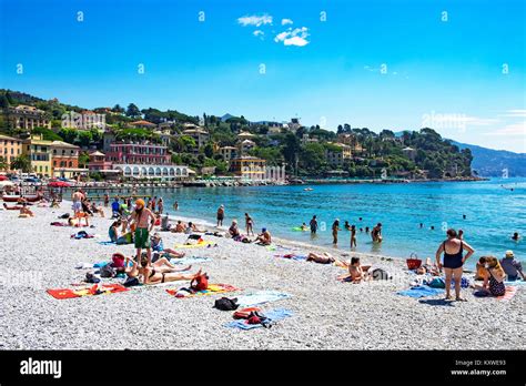 Early Summer On The Beach At Santa Margherita Ligure On The Italian