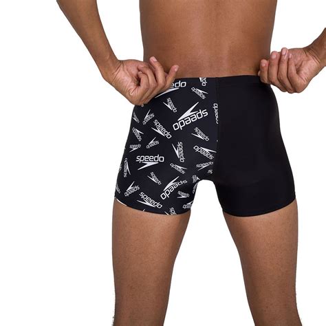 Speedo Allover V Cut Swim Boxer Black Swiminn