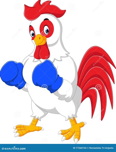 Cute Rooster Cartoon Boxing Stock Vector Illustration Of Gesture