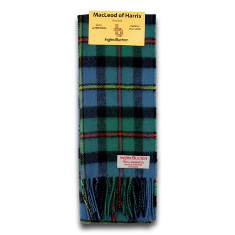 Macleod Of Harris Ancient Tartan Scarf 100 Wool Scottish Plaid