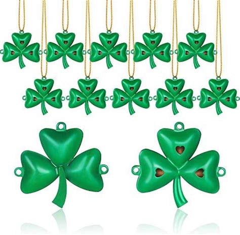 12 Pieces St Patricks Day Shamrock Ornaments St Patricks Day Tree