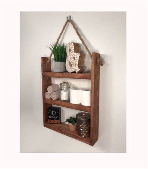 Rustic Ladder Shelf Rustic Wood And Rope Ladder Shelf Etsy