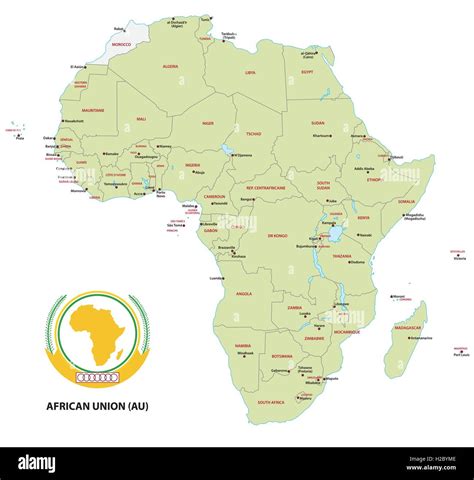 Member States Of The African Union Au Map Stock Vector Image And Art