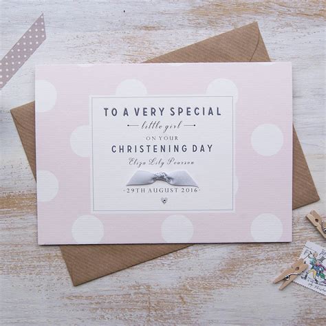 Personalised Christening Baptism Card By Button Box Cards