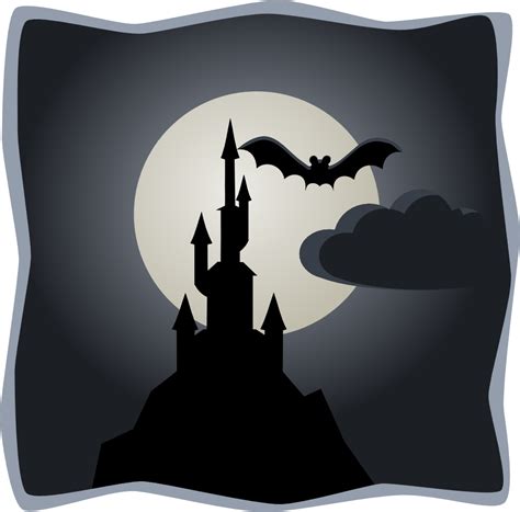 Onlinelabels Clip Art Spooky Castle In Full Moon