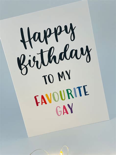 happy birthday to my favourite gay gay card greetings card etsy