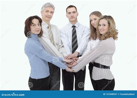 Successful Business Team Bonding And Working Together Stock Image