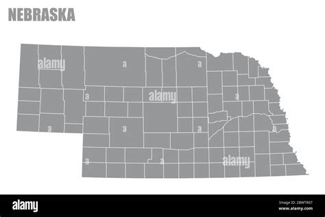 Nebraska County Map Stock Vector Image And Art Alamy