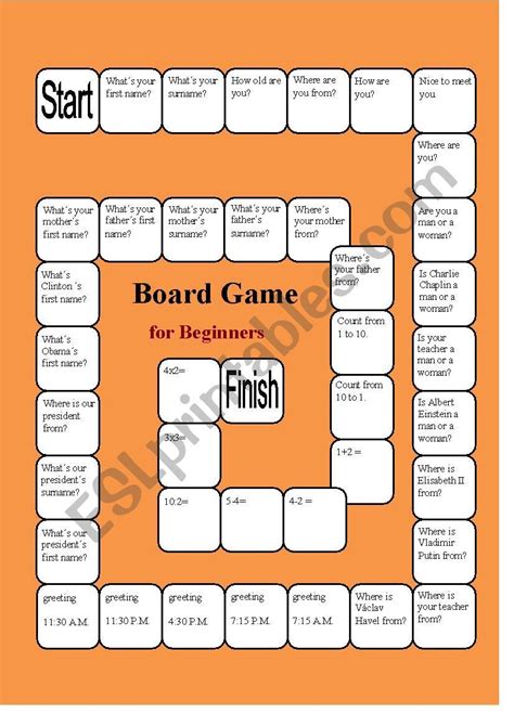 A Boardgame For Beginners Esl Worksheet By Lenkaw English For Beginners English Lessons For