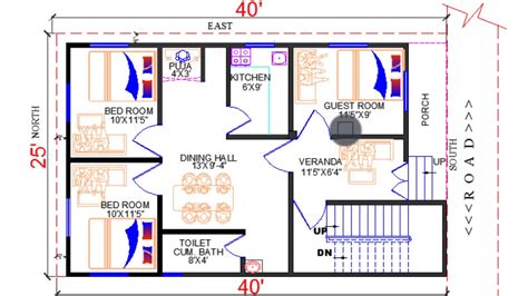 3bhk House Plan For 1000 Sq Ft North Facing Get 3bhk House Design In