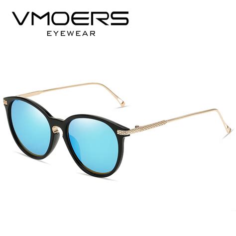 Vmoers Ladies Blue Mirror Sunglasses Women Round Retro Fashion Shades