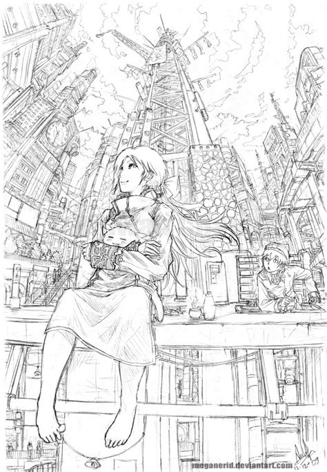 On The Tower By Meganerid On Deviantart Perspective Sketch