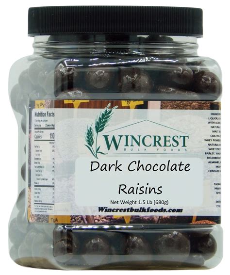 Wincrest Dark Chocolate Covered Raisins 1 5 Lb Tub
