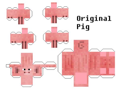 Papercraft Original Pig Paper Crafts Minecraft Party Pig