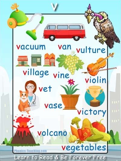 Learn the target words in . v Words Phonics Poster - Free & Printable - Ideal for ...