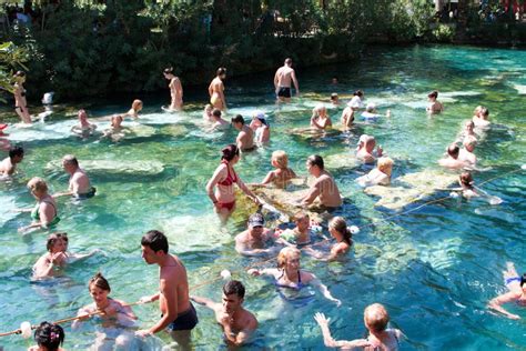 Bathers In The Thermal Pools At Pamukkale Turkey Editorial Photo