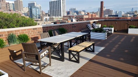 Roof Deck With Louvered Pergola Lakeview Chicago Landscape Design