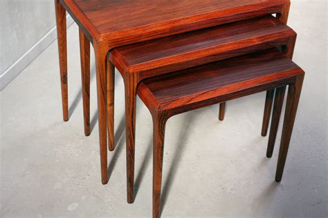 Set Of 3 Vintage Rosewood Nesting Tables For Silkeborg 1960s Design