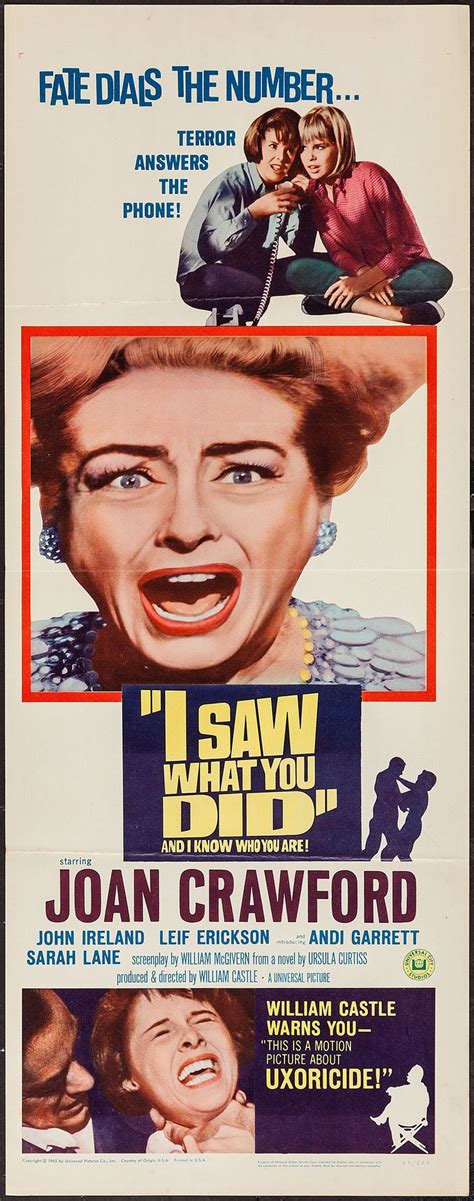 i saw what you did universal 1965 insert 14 x 36 lot 50255 heritage auctions