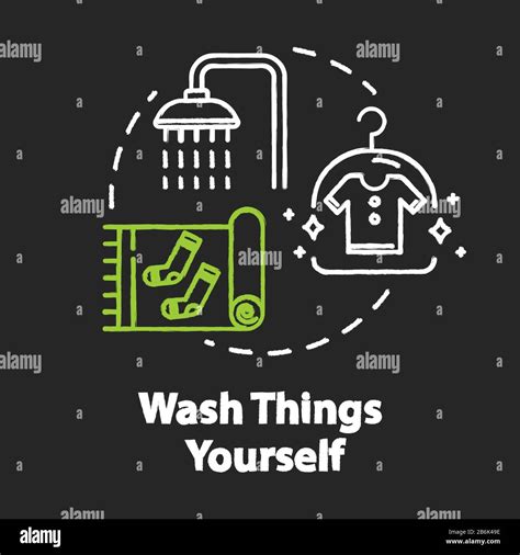 Wash Things Yourself Chalk Rgb Color Concept Icon Self Laundry
