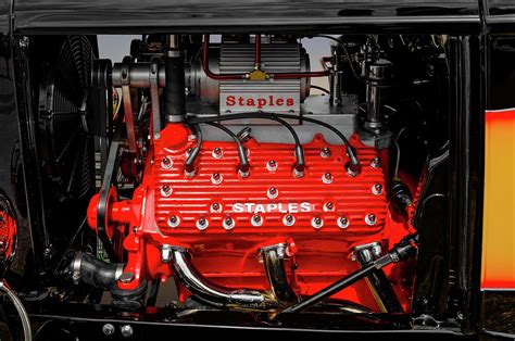 1932 Ford Coupe V8 Supercharged Flathead Engine Detail