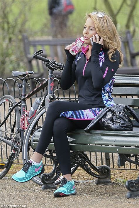 Towies Lydia Bright Slips Into A Colourful Lycra Ensemble As She