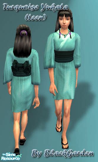 The Sims Resource Turquoise Yukata Teen
